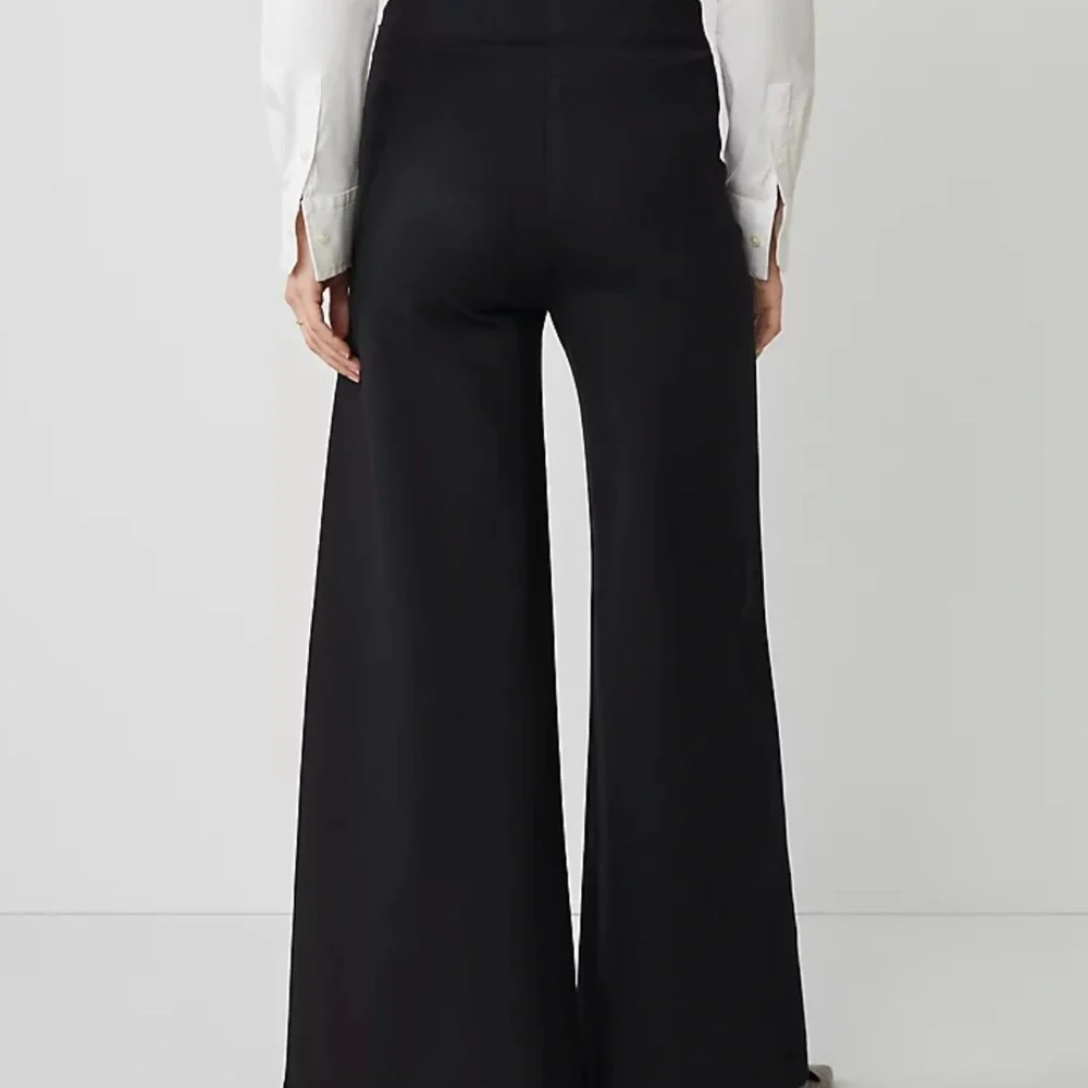 Ann Taylor The Sailor Dramatic Black Wide-Leg Stretchy Trousers Pants Size 16P - Picture 2 of 15